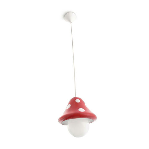 Philips - Lámpara colgante para niño-Philips-BOLETU - Suspension Champignon Rouge Ø19,6cm | Lus